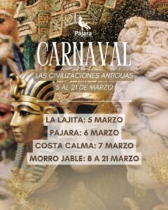Plakat Carnaval 2027 Pájara: Las civilizaciones antiguas, 5 bis 21 März